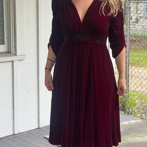 Trashy Diva Burgundy Velvet Dress with beading